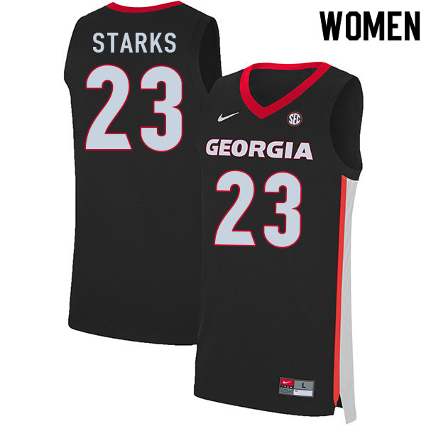 Women #23 Mikal Starks Georgia Bulldogs College Basketball Jerseys Sale-Black - Click Image to Close